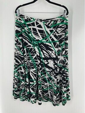 Nine West Women’s Extra Large Mini Skirt Geometric Pattern Multicolor 007